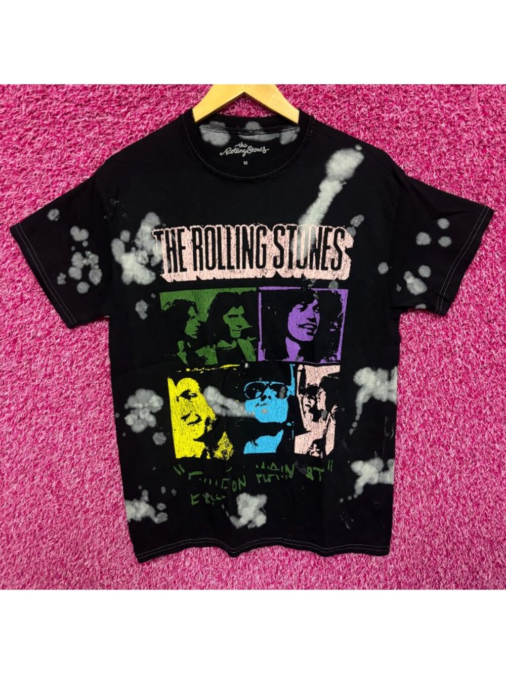 The Rolling Stones Exile on Main St Album Rock Bleach Dye M